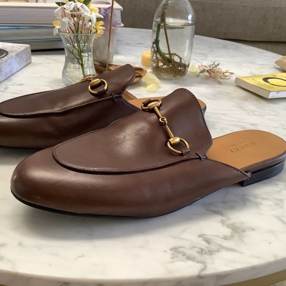 Gucci Princetown Brown Slip-On Loafers 39 - Picture 3 of 8